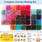 Glass Beads for Jewelry Making, 1300pcs + 8mm 48 Colors Round Crystal Glass Beads Bracelet Making Kit, Bead Starter Kit for Birthday Holiday Christmas Gifts